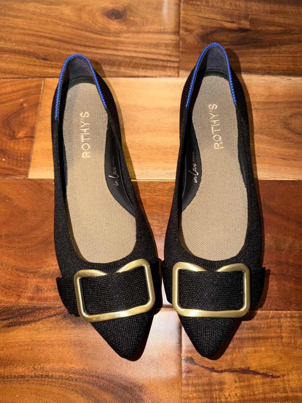 Rothy’s The Emblem Point II Logo Buckle Flats